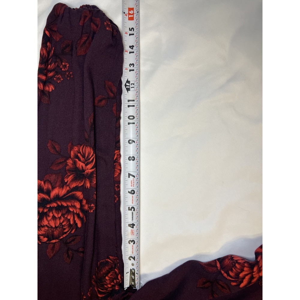 Old Navy Viscose Rose Print Split Neck Long Sleeve Blouse Size S - Picture 5 of 9